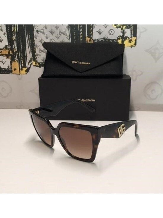 New Authentic Dolce & Gabbana DG4438 4536 Havana Square Sunglasses